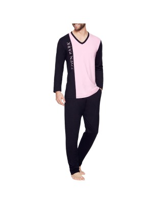 PYJAMA LONG MARINE/ROSE- EP1552H1900 - EDEN PARK