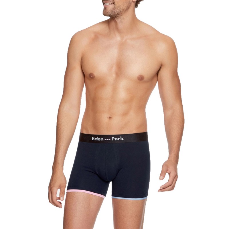 BOXER DESIGN ASYMETRIQUE MARINE EN COTON  - EP1221H0600 - EDEN PARK