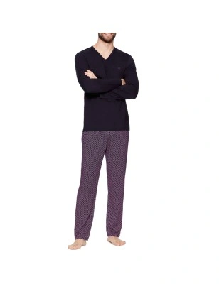 PYJAMA LONG MARINE ET ROSE A NOEUDS EP1552H3100 - EDEN PARK