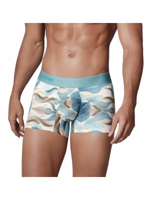 BOXER SAND A MOTIFS ABSTRAITS BEIGE ET BLEU 1318 - CLEVER