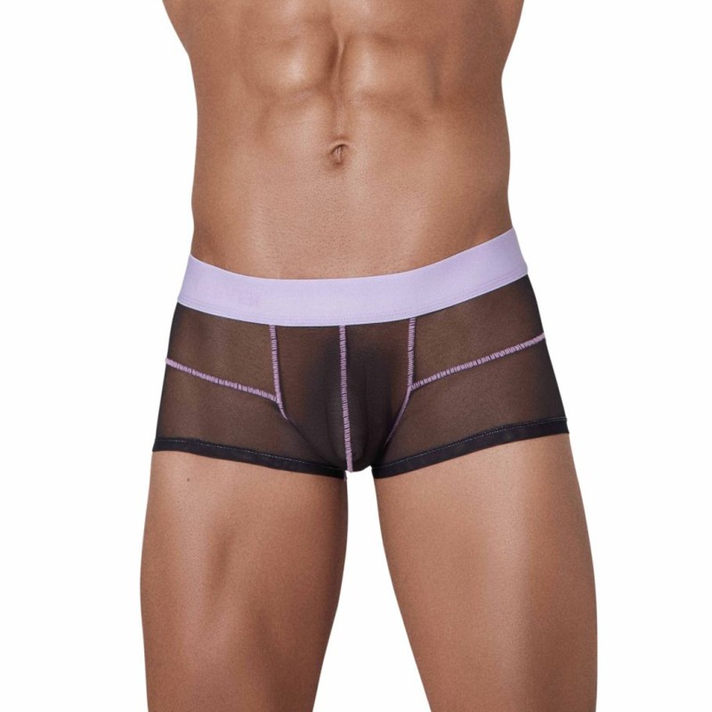 BOXER HUNCH EN MESH NOIR ET LILA 1312 - CLEVER