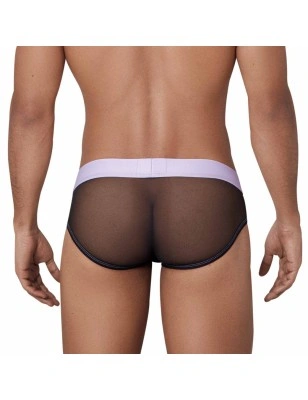 SLIP HUNCH EN MESH NOIR ET LILA 1313 - CLEVER