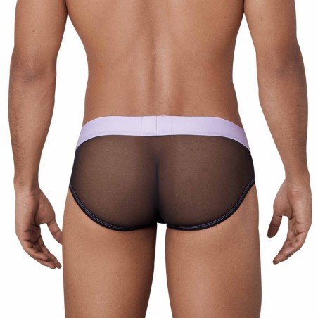 SLIP HUNCH EN MESH NOIR ET LILA 1313 - CLEVER