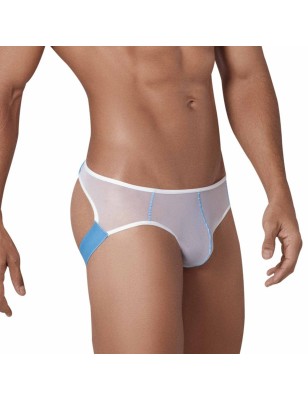 JOCKSTRAP HUNCH EN MESH BLANC ET BLEU 1314 - CLEVER