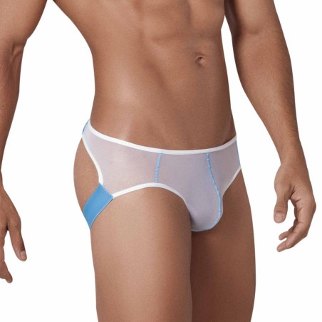 JOCKSTRAP HUNCH EN MESH BLANC ET BLEU 1314 - CLEVER