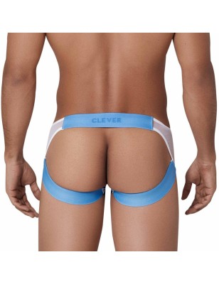 JOCKSTRAP HUNCH EN MESH BLANC ET BLEU 1314 - CLEVER