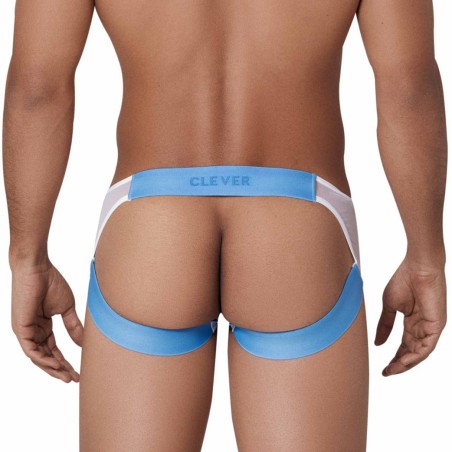 JOCKSTRAP HUNCH EN MESH BLANC ET BLEU 1314 - CLEVER