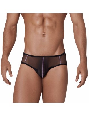 JOCKSTRAP HUNCH EN MESH NOIR ET LILA 1314 - CLEVER