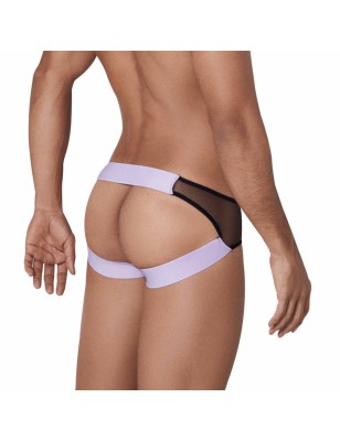 JOCKSTRAP HUNCH EN MESH NOIR ET LILA 1314 - CLEVER