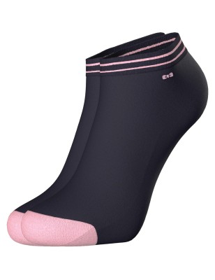 PAIRE DE CHAUSSETTES BASSES UNIS BLEU MARINE ET ROSES EP1723A1500 - EDEN PARK