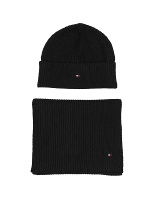 COFFRET ECHARPE + BONNET COTELE NOIR AM0AM11624 - TOMMY HILFIGER