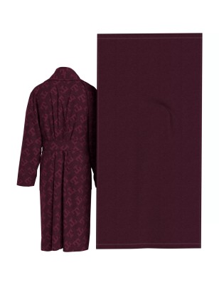 COFFRET PEIGNOIR + DRAP DE BAIN BORDEAUX UM0UM03018  - TOMMY HILFIGER