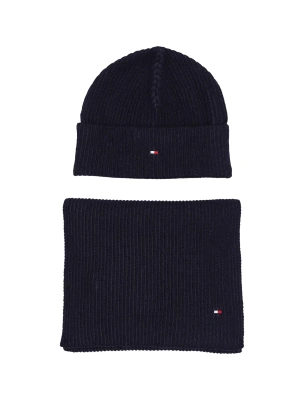 COFFRET ECHARPE + BONNET COTELE MARINE AM0AM11624 - TOMMY HILFIGER