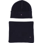 COFFRET ECHARPE + BONNET COTELE MARINE AM0AM11624 - TOMMY HILFIGER