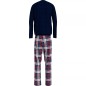 ENSEMBLE DE PYJAMA LONG WOVEN A CARREAUX MARINE ET ROUGE UM0UM02891 - TOMMY HILFIGER