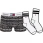 COFFRET CADEAU BOXER + PAIRE DE CHAUSSETTES NOIRES ET BLANCHES UM0UM02966 - TOMMY JEANS