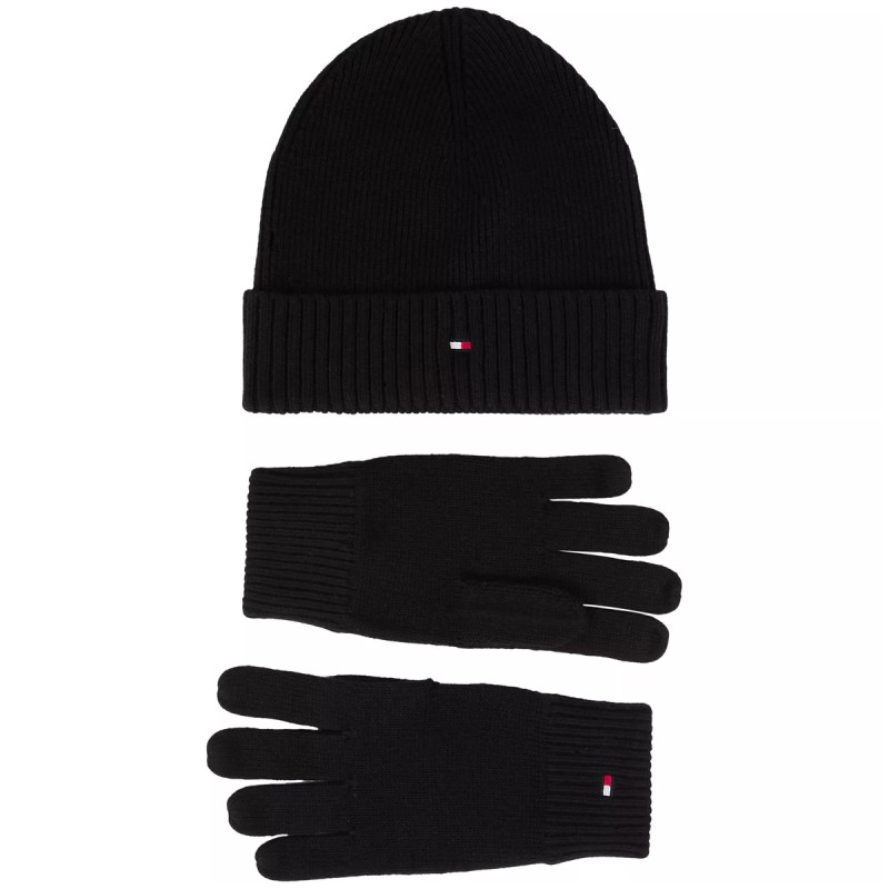 COFFRET BONNET + GANTS ESSENTIAL NOIR AM0AM10490 - TOMMY HILFIGER