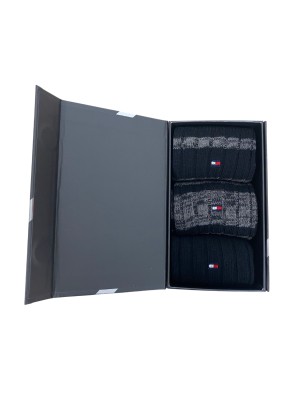 COFFRET CADEAU 3 PAIRES DE CHAUSSETTES GRISES ET NOIRES 701226073 - TOMMY HILFIGER