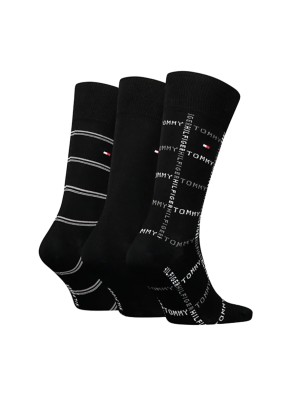 COFFRET CADEAU 3 PAIRES DE CHAUSSETTES NOIRES 701224445 - TOMMY HILFIGER