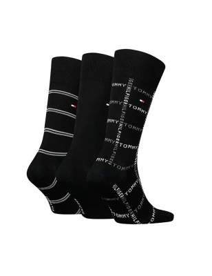 COFFRET CADEAU 3 PAIRES DE CHAUSSETTES NOIRES 701224445 - TOMMY HILFIGER
