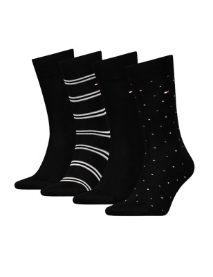 COFFRET CADEAU 4 PAIRES DE CHAUSSETTES NOIRES 701224441 - TOMMY HILFIGER