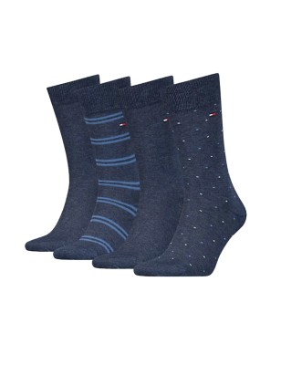 COFFRET CADEAU 4 PAIRES DE CHAUSSETTES BLEUES 701224441 - TOMMY HILFIGER