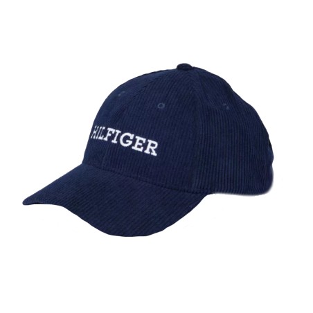 CASQUETTE EN VELOURS COTELE MARINE AM0AM11990  - TOMMY HILFIGER