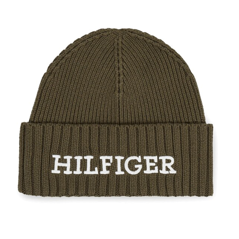 BONNET EN COTON COTELE KAKI AM0AM11737 - TOMMY HILFIGER BONNET EN COTON COTELE KAKI AM0AM11737 - TOMMY HILFIGER