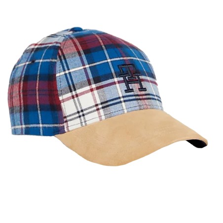 CASQUETTE TARTAN ROUGE ET BLEU AM0AM11991  - TOMMY HILFIGER