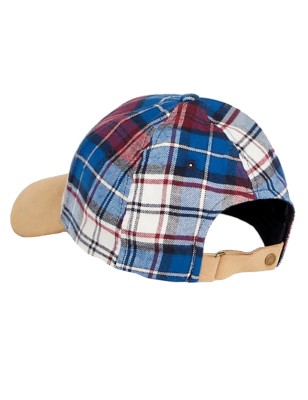 CASQUETTE TARTAN ROUGE ET BLEU AM0AM11991  - TOMMY HILFIGER