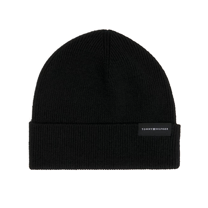 BONNET EN COTON COTELE NOIR AM0AM11483 - TOMMY HILFIGER BONNET EN COTON COTELE NOIR AM0AM11483 - TOMMY HILFIGER