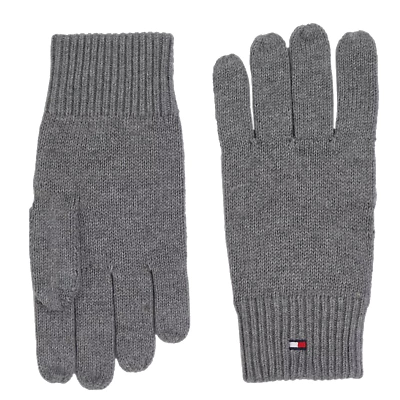 GANTS ESSENTIAL EN COTON GRIS AM0AM11048 - TOMMY HILFIGER GANTS ESSENTIAL EN COTON GRIS AM0AM11048 - TOMMY HILFIGER