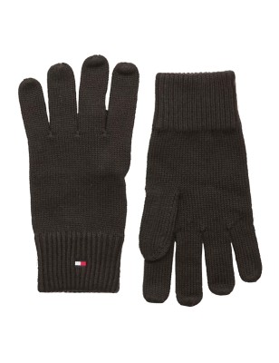 GANTS ESSENTIAL EN COTON NOIR AM0AM11048 - TOMMY HILFIGER