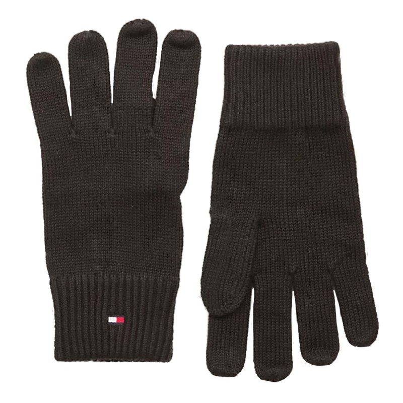 GANTS ESSENTIAL EN COTON NOIR AM0AM11048 - TOMMY HILFIGER GANTS ESSENTIAL EN COTON NOIR AM0AM11048 - TOMMY HILFIGER