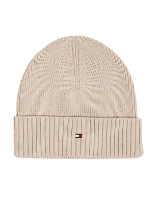 BONNET COTELE ESSENTIAL FLAG BEANNIE BEIGE AM0AM10337 - TOMMY HILFIGER