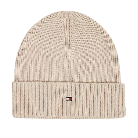 BONNET COTELE ESSENTIAL FLAG BEANNIE BEIGE AM0AM10337 - TOMMY HILFIGER