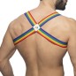 HARNESS ARC EN CIEL RAINBOW BLANC AD1181 - ADDICTED