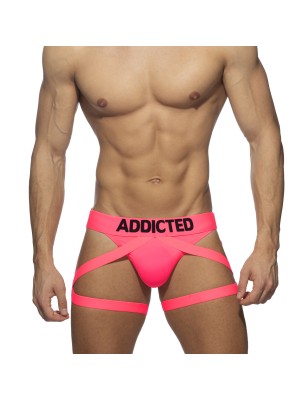 HARNESS DE CUISSES ROSE FLUO ADF174 - ADDICTED FETISH