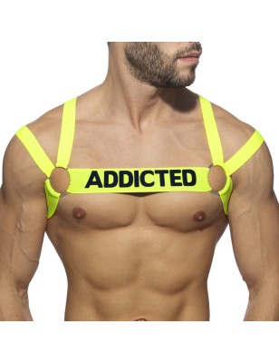 HARNESS DE POITRINE JAUNE FLUO ADF173 - ADDICTED FETISH