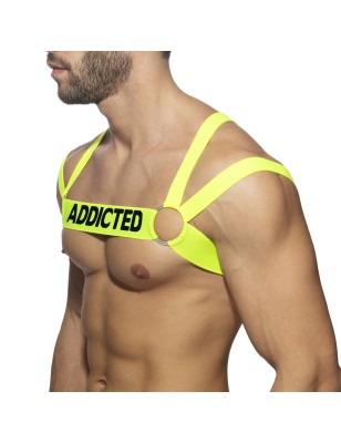 HARNESS DE POITRINE JAUNE FLUO ADF173 - ADDICTED FETISH