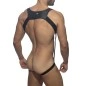 BODY HARNAIS GLITTER NOIR ADF188 - ADDICTED FETISH