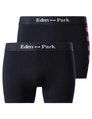 PACK DE DEUX BOXERS MARINE ET FUCHSIA - E658G19 - EDEN PARK