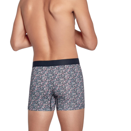 BOXER FLEURI MARINE ET ROSE EN COTON - EP1221H3800 - EDEN PARK