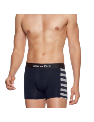 PACK DE DEUX BOXERS RAYURES GRIS ET MARINE -EP1221E41P2 - EDEN PARK