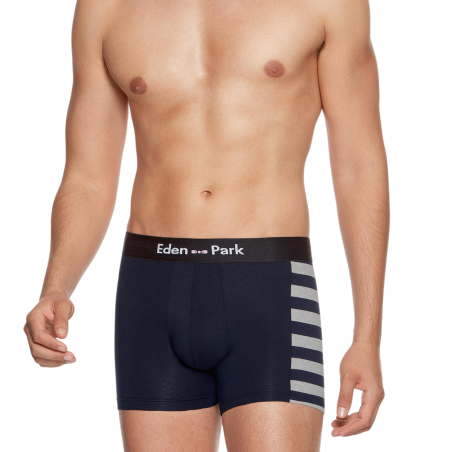 PACK DE DEUX BOXERS RAYURES GRIS ET MARINE -EP1221E41P2 - EDEN PARK