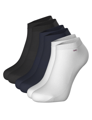 PACK 3 PAIRES DE CHAUSSETTES BASSES UNIS BLANCHES MARINE ET NOIRES EP1723A06P3 - EDEN PARK