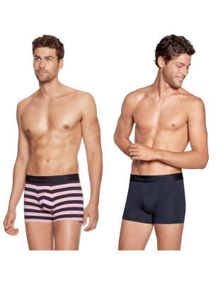 PACK DE DEUX BOXERS RAYURES ROSE ET MARINE -EP1221E41P2 - EDEN PARK