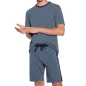 PYJAMA COURT COL ROND UNI BLEU CHINE - EP1511H3600 - EDEN PARK