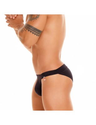 SLIP BIKINI GAROTO EN NYLON NOIR BRILLANT 1827 - JOR