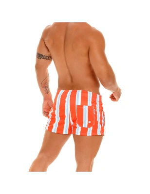 MINI SHORT DE BAIN PORTOFINO BLEU/BLANC/ORANGE 1907 - JOR